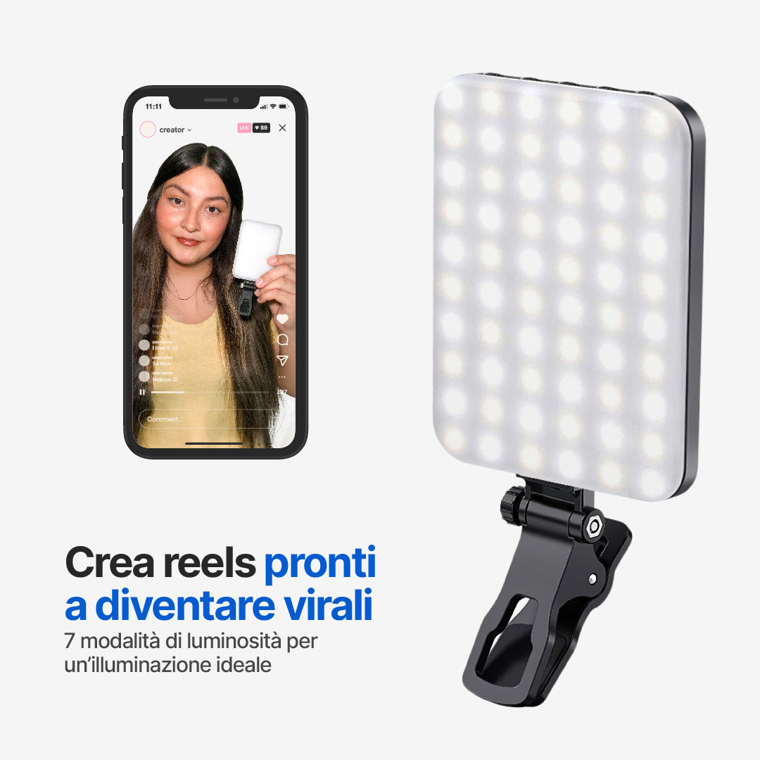 Luce Selfie Portatile con 7 Livelli di Luminosità
