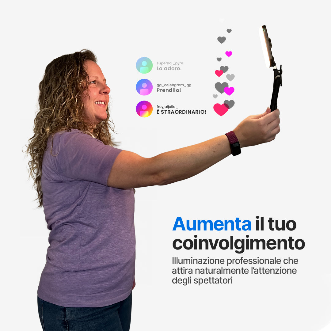 Luce Selfie Portatile con 7 Livelli di Luminosità