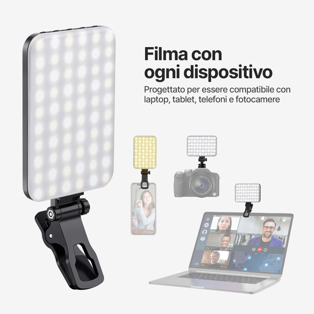 Luce Selfie Portatile con 7 Livelli di Luminosità