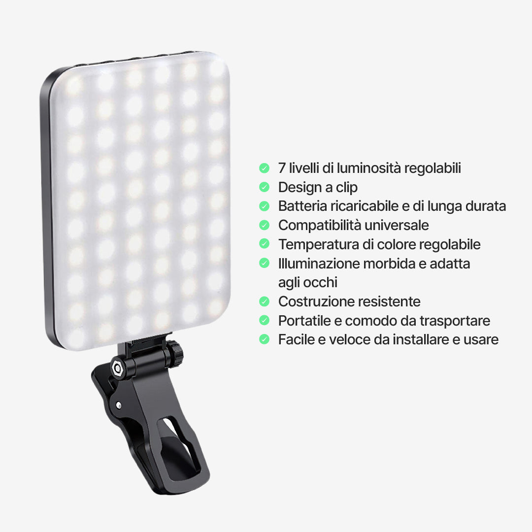 Luce Selfie Portatile con 7 Livelli di Luminosità