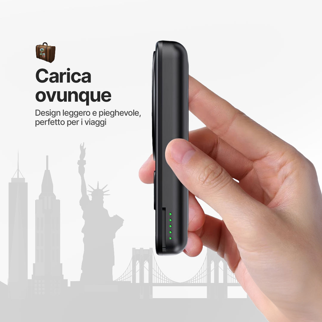 PowerMag 3 in 1 Caricatore Wireless Magnetico con Supporto
