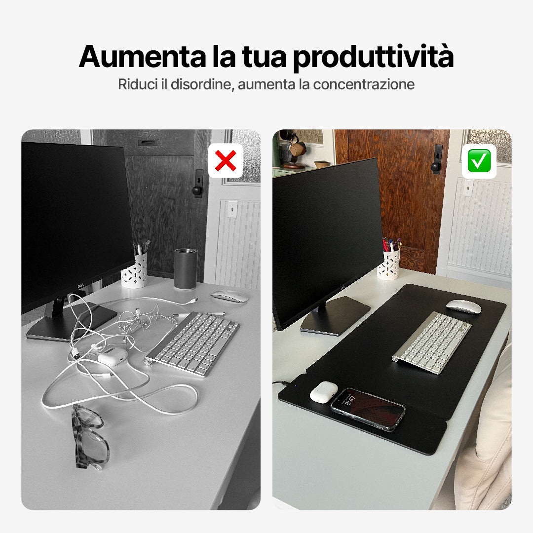 PowerMat Pro DUO Tappetino da Scrivania con Ricarica Wireless
