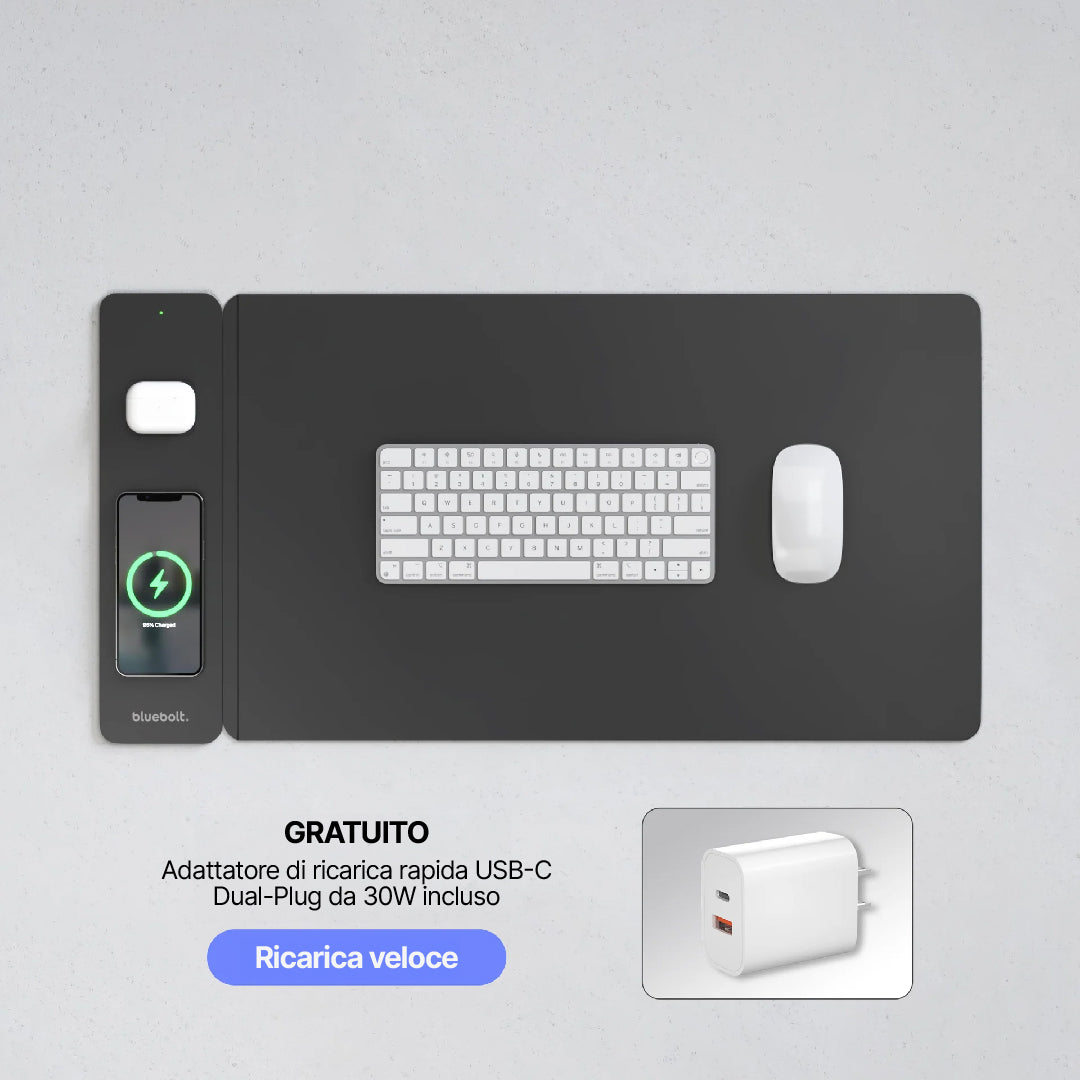 PowerMat Pro DUO Tappetino da Scrivania con Ricarica Wireless