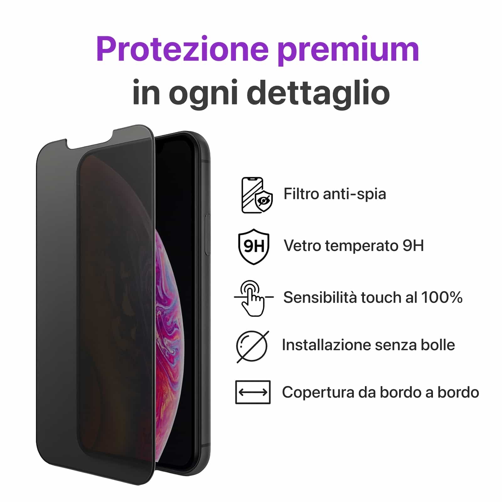Pellicola privacy in vetro per iPhone