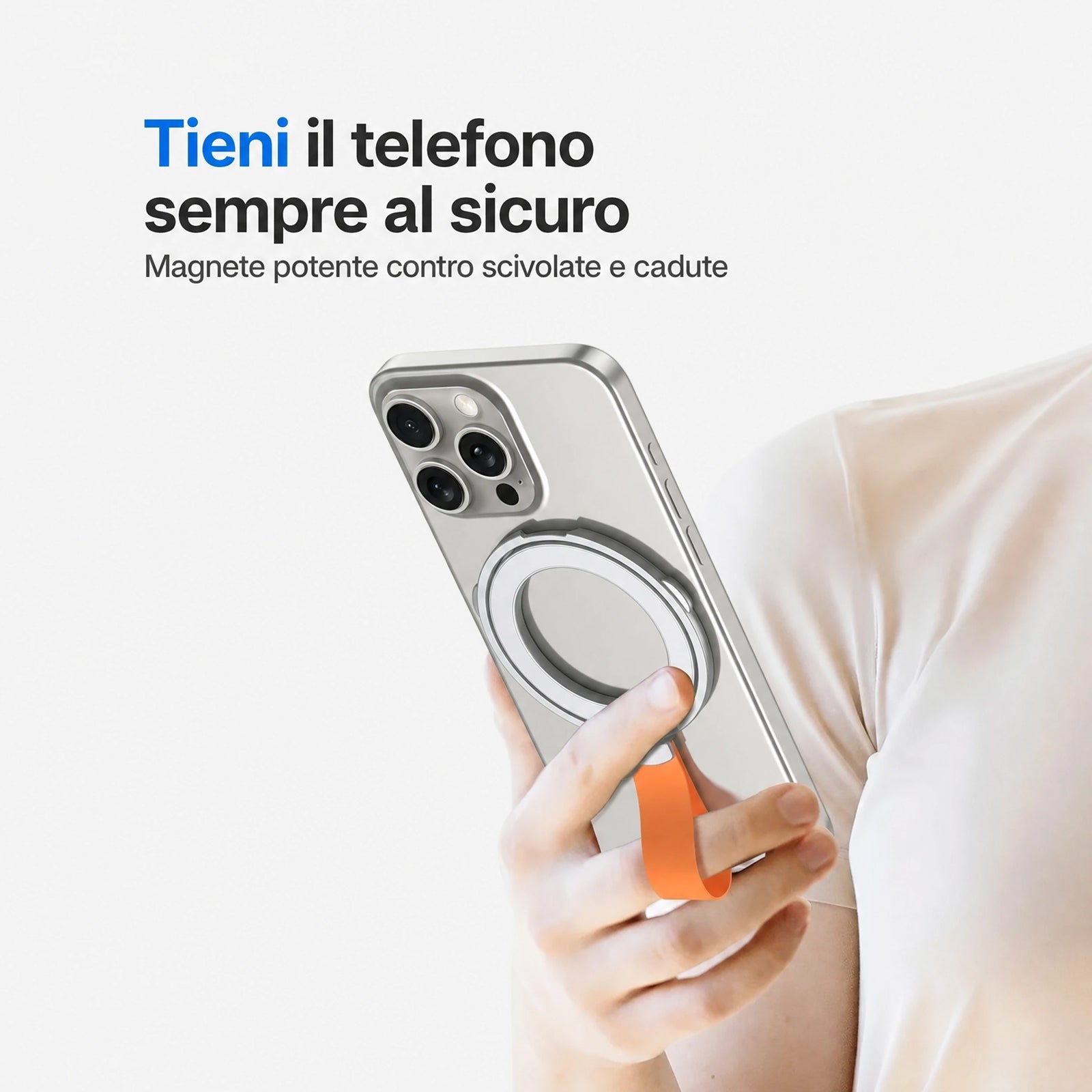 Supporto Magnetico Rotante per Telefono con Anello Pieghevole