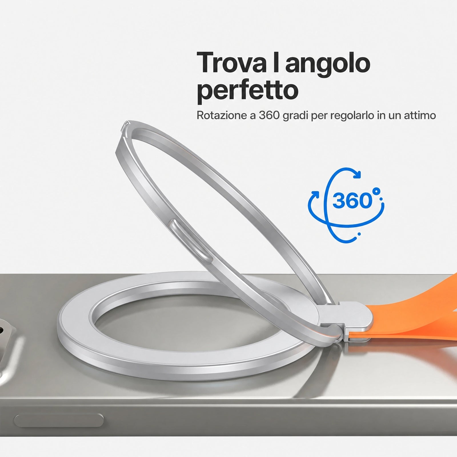 Supporto Magnetico Rotante per Telefono con Anello Pieghevole