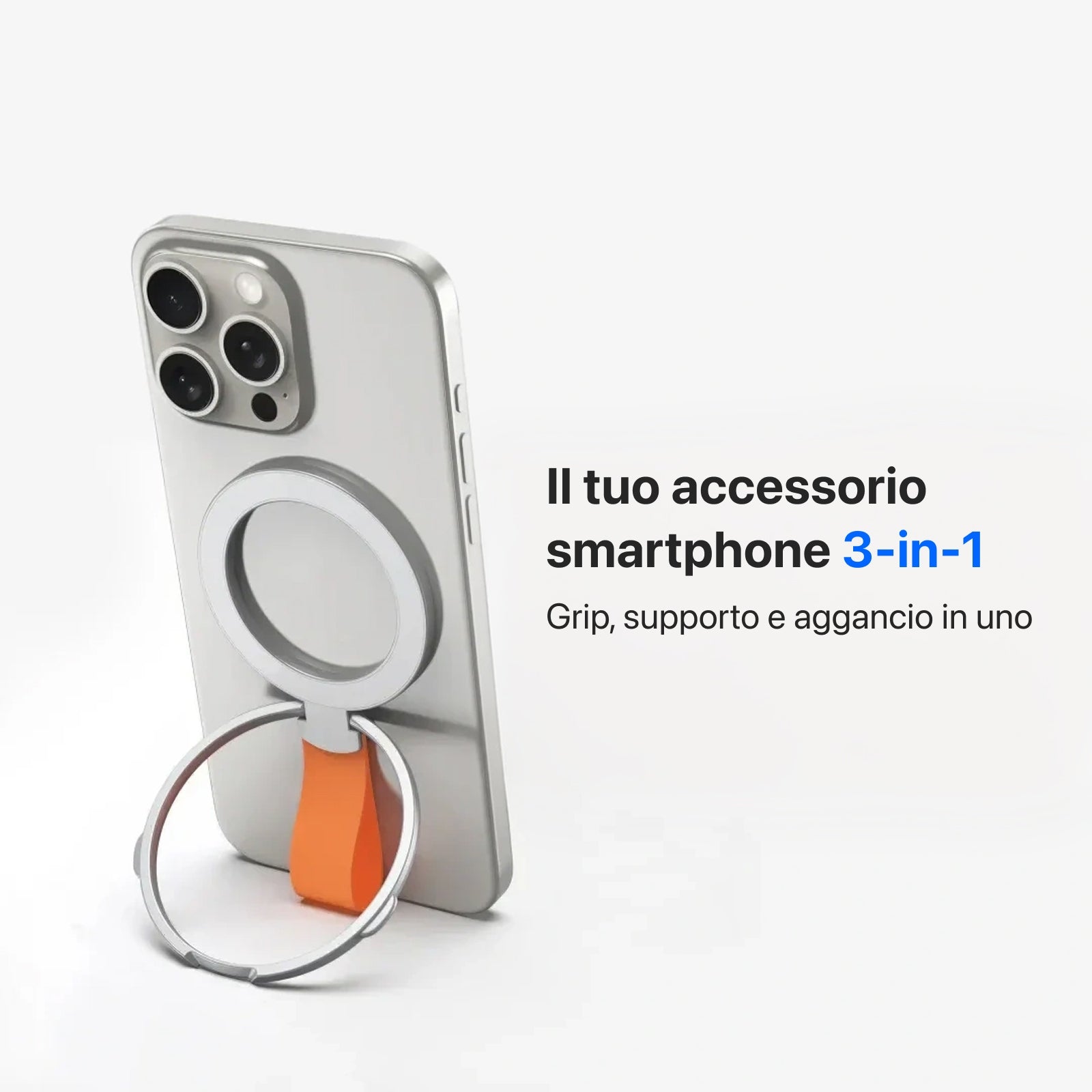 Supporto Magnetico Rotante per Telefono con Anello Pieghevole