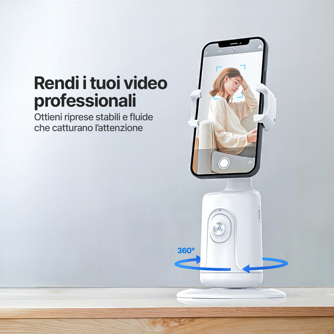 Supporto per Fotocamera Telefonica Smart360 con Tracciamento IA del Movimento