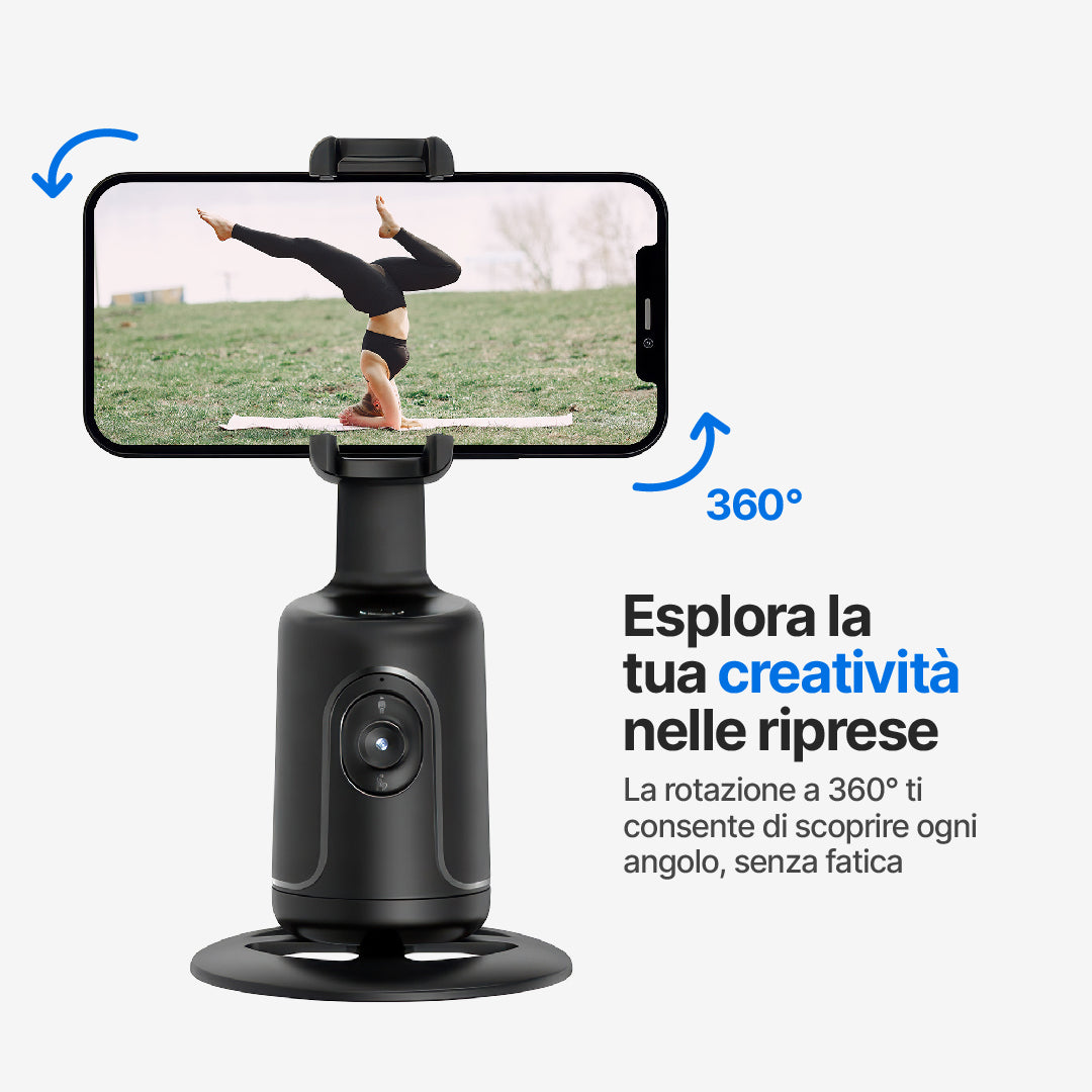 Supporto per Fotocamera Telefonica Smart360 con Tracciamento IA del Movimento