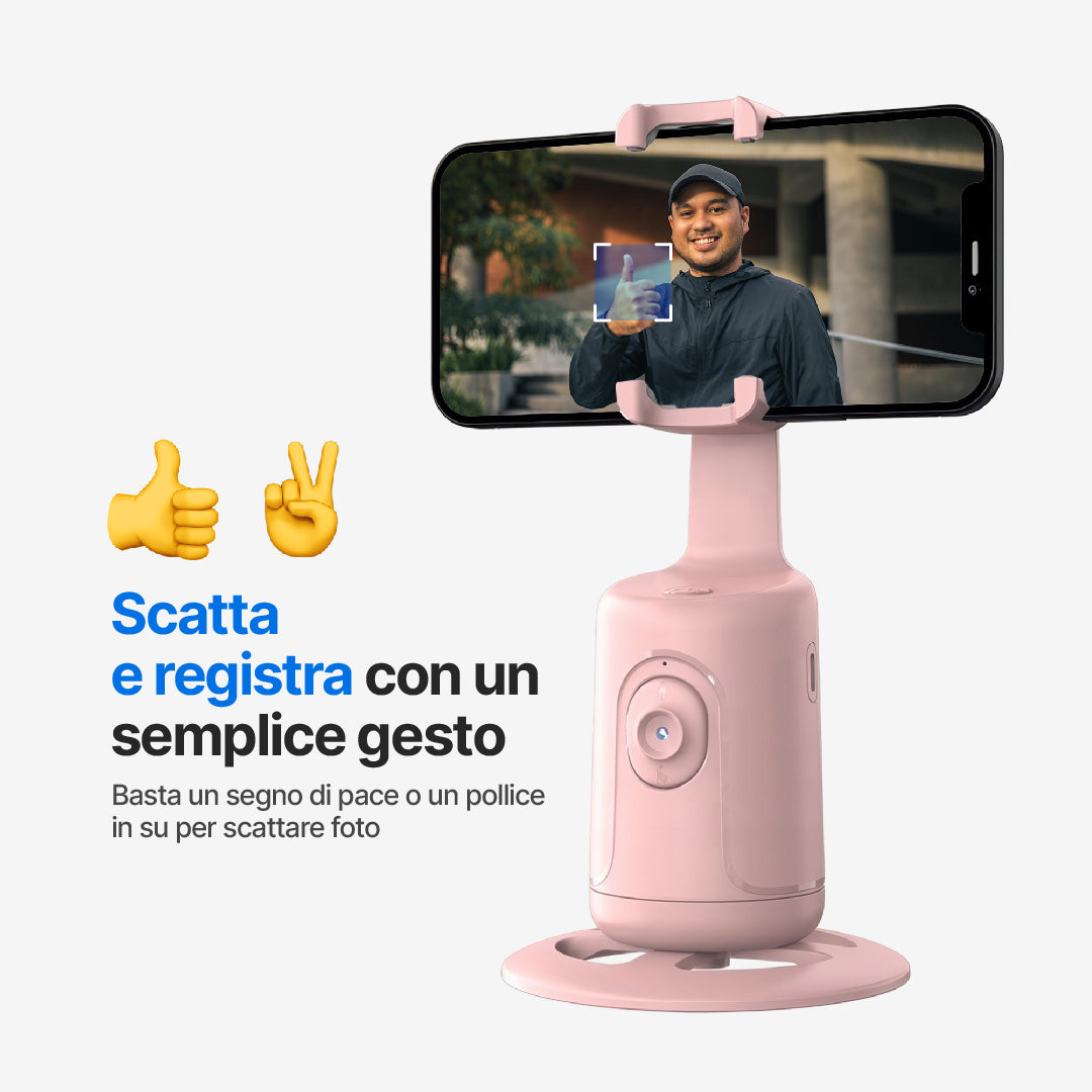 Supporto per Fotocamera Telefonica Smart360 con Tracciamento IA del Movimento