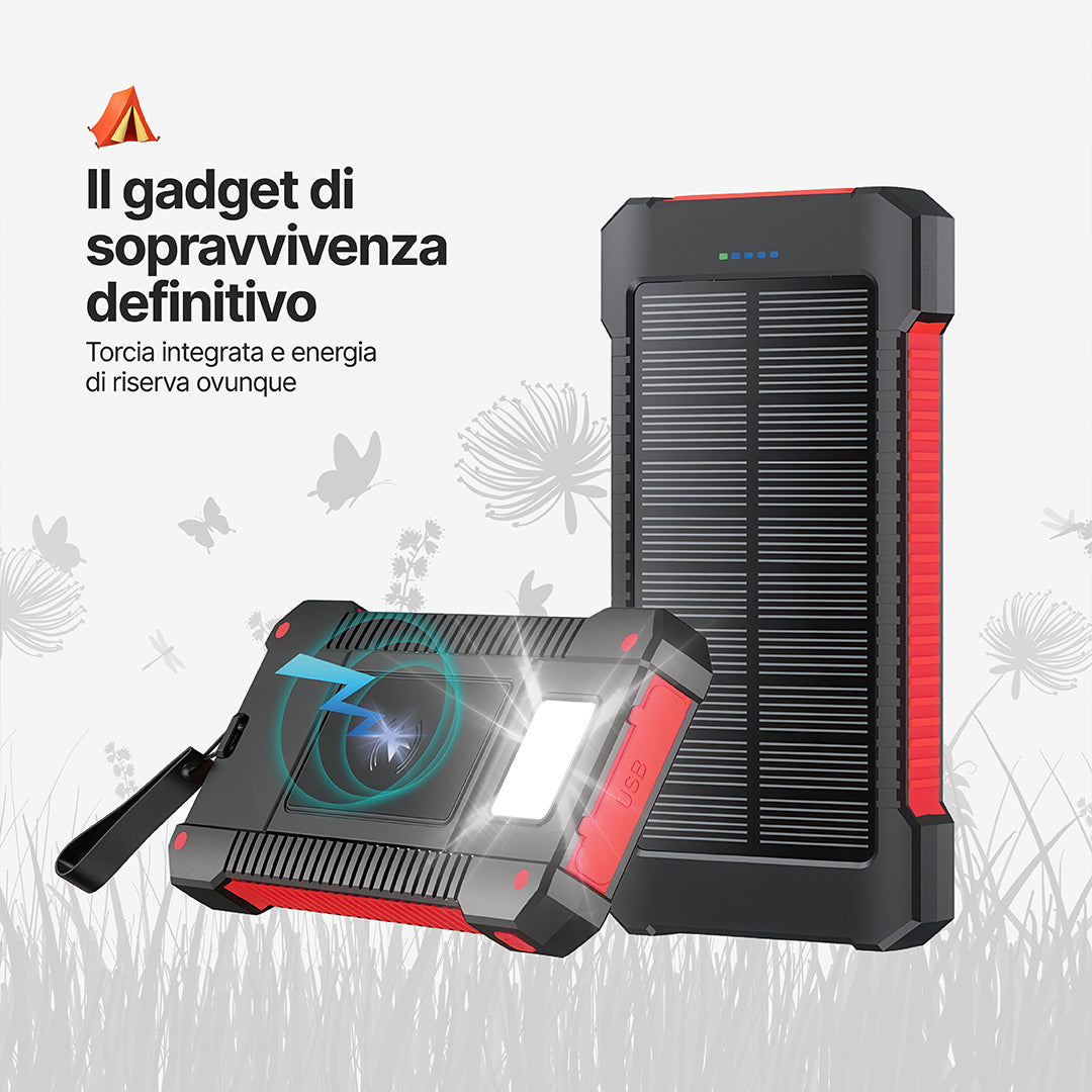 SolaBank Powerbank Wireless con Ricarica 10000mAh