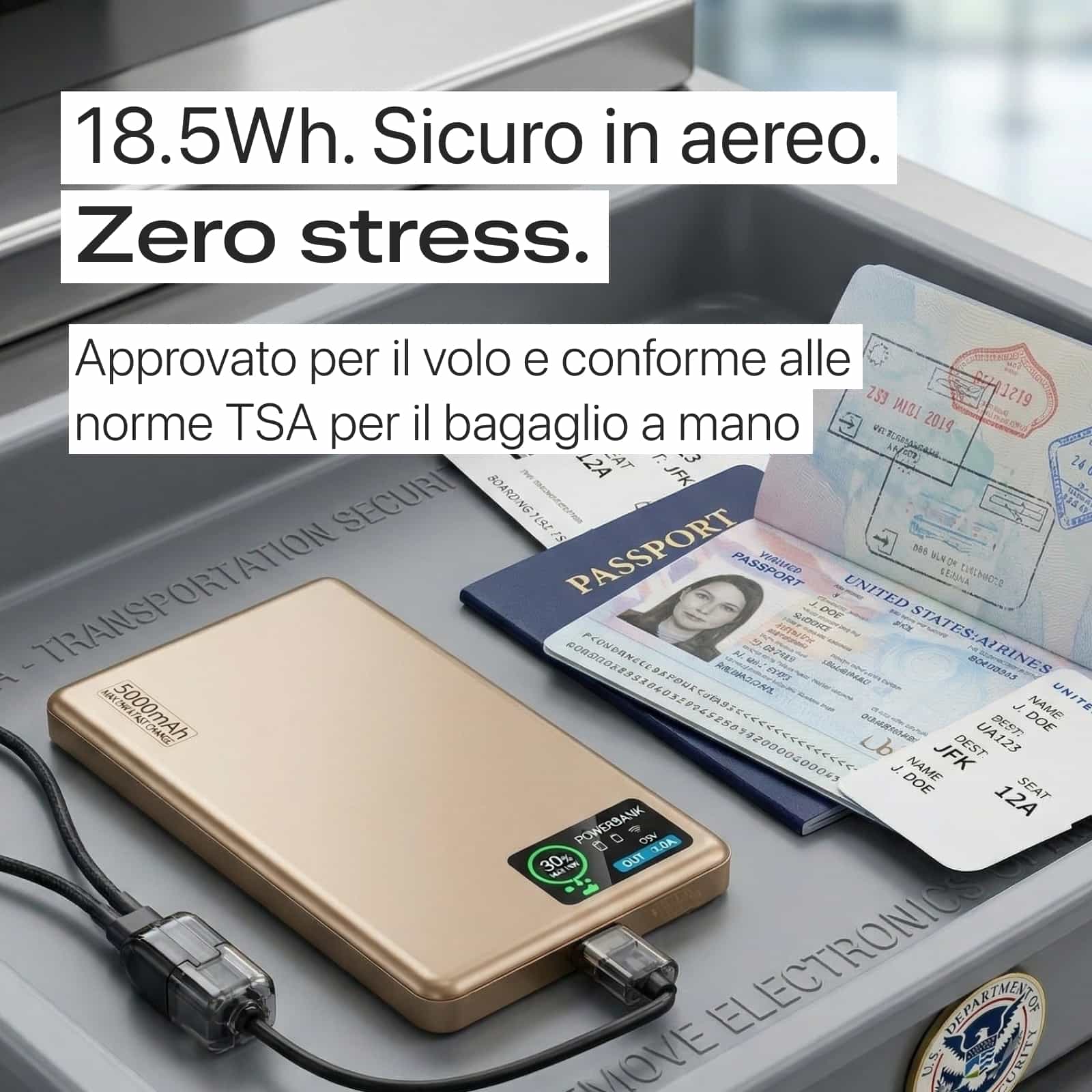 Power Bank Q2 Ultra Sottile da 22,5 W con Display