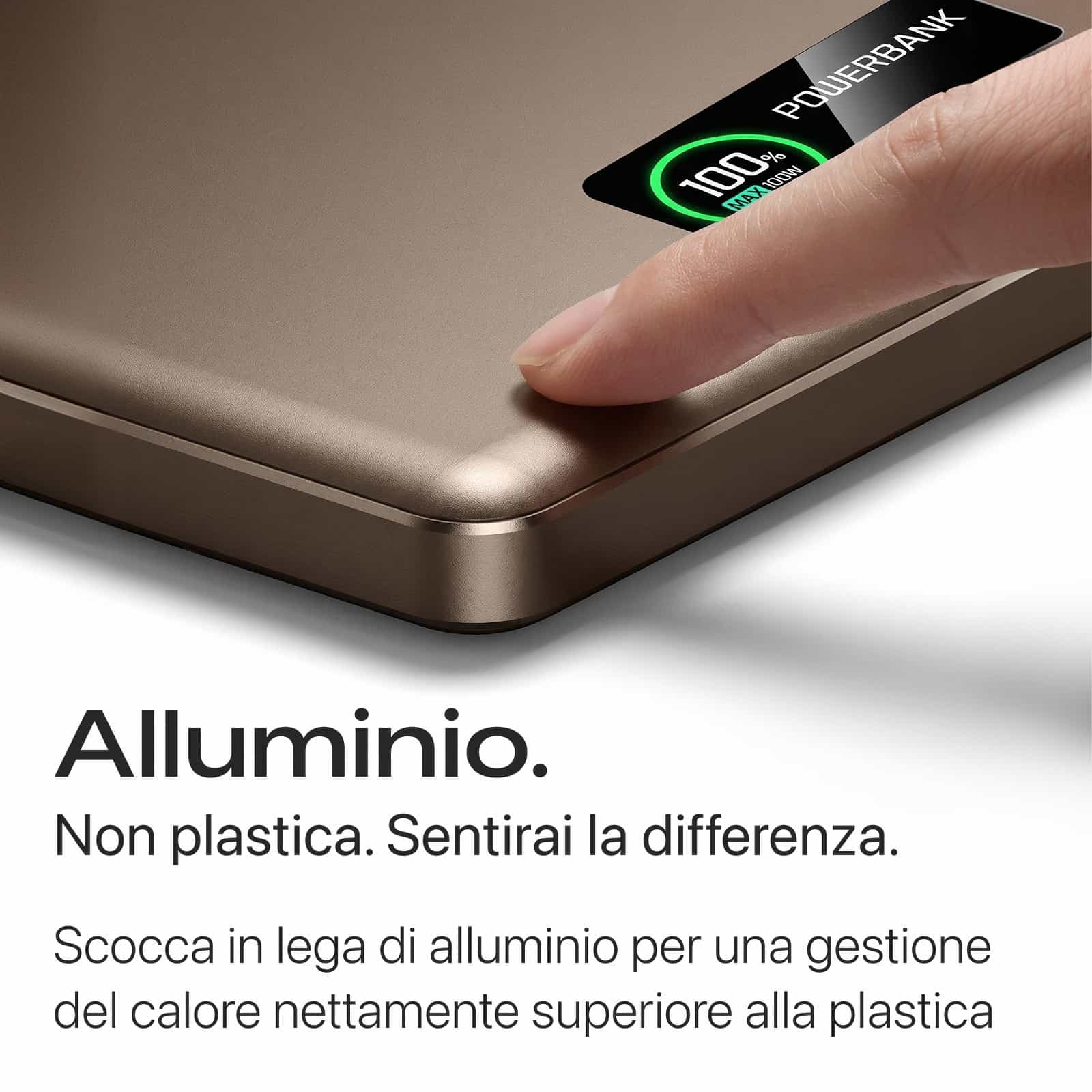 Power Bank Q2 Ultra Sottile da 22,5 W con Display