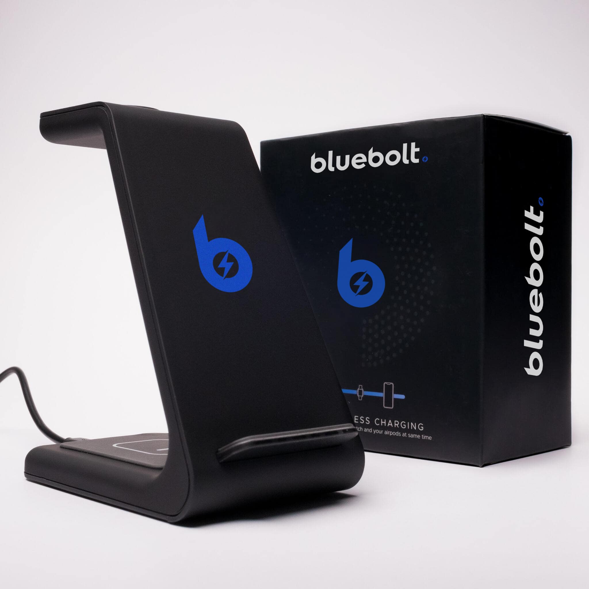 Stazione di Ricarica Wireless 3 in 1, Compatibile con Apple, Samsung, Orologi e AirPods
