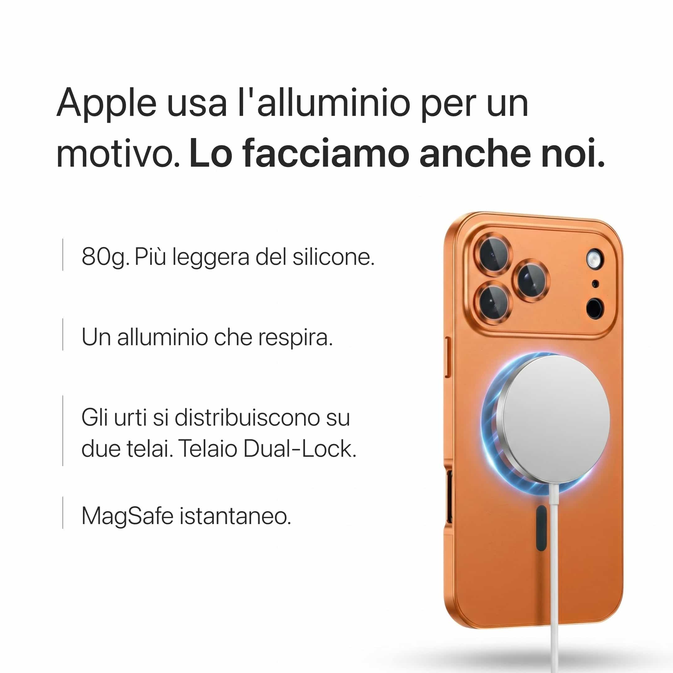 Custodia metallica per iPhone con protezione fotocamera