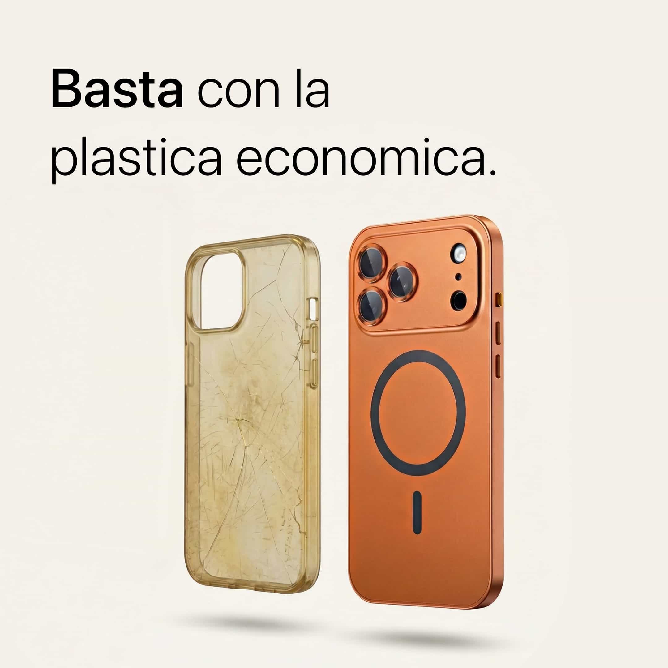Custodia metallica per iPhone con protezione fotocamera