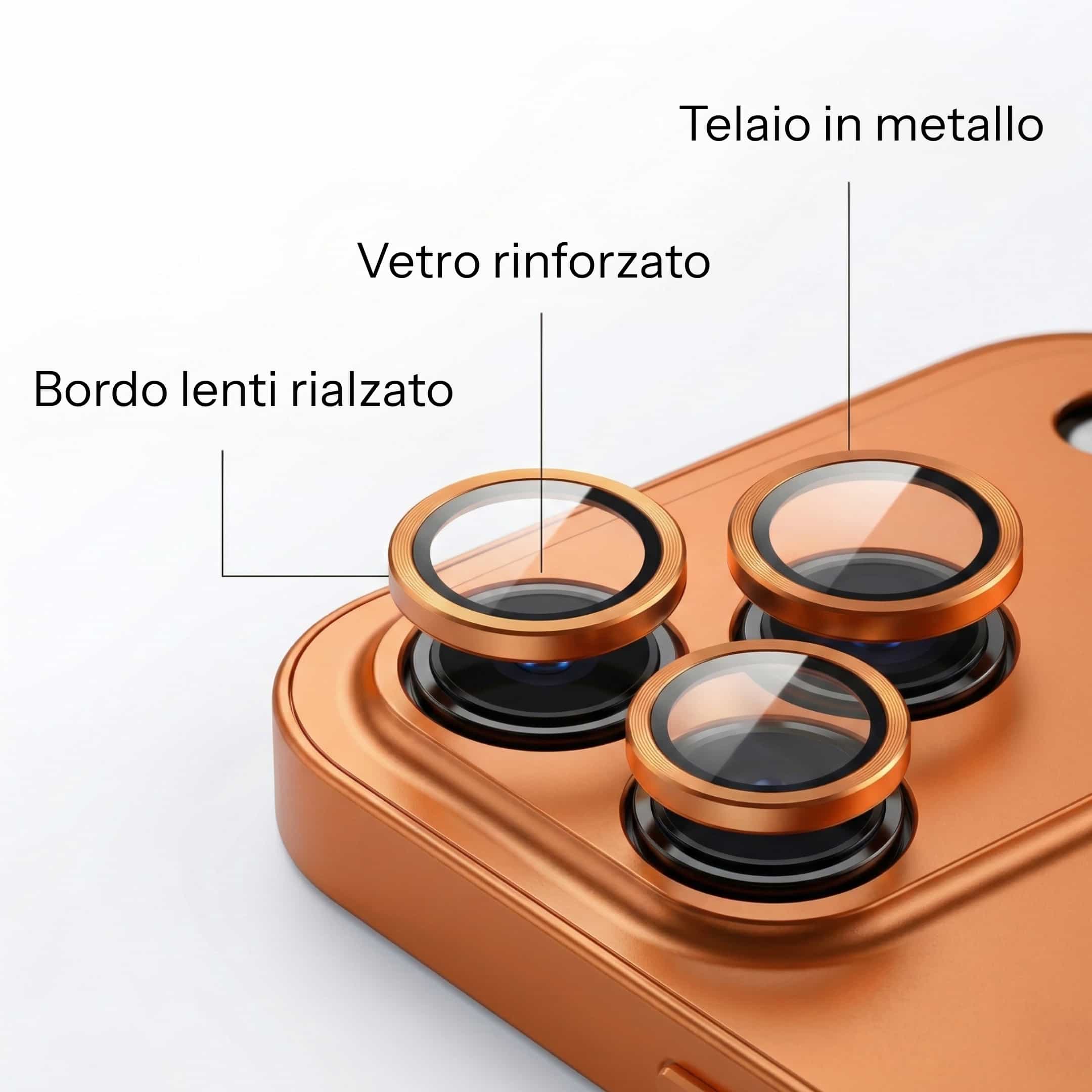 Custodia metallica per iPhone con protezione fotocamera