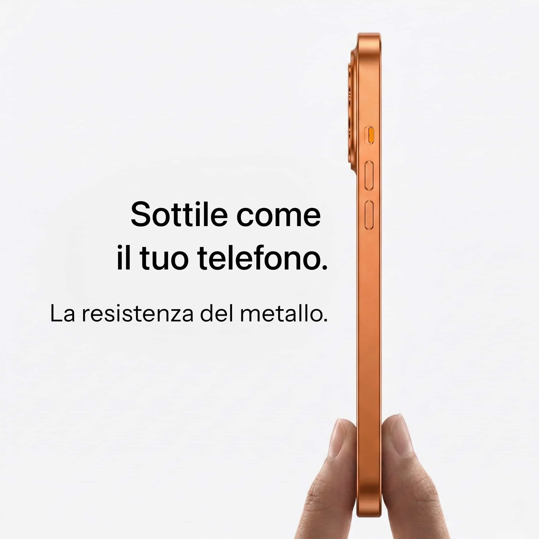 Custodia metallica per iPhone con protezione fotocamera