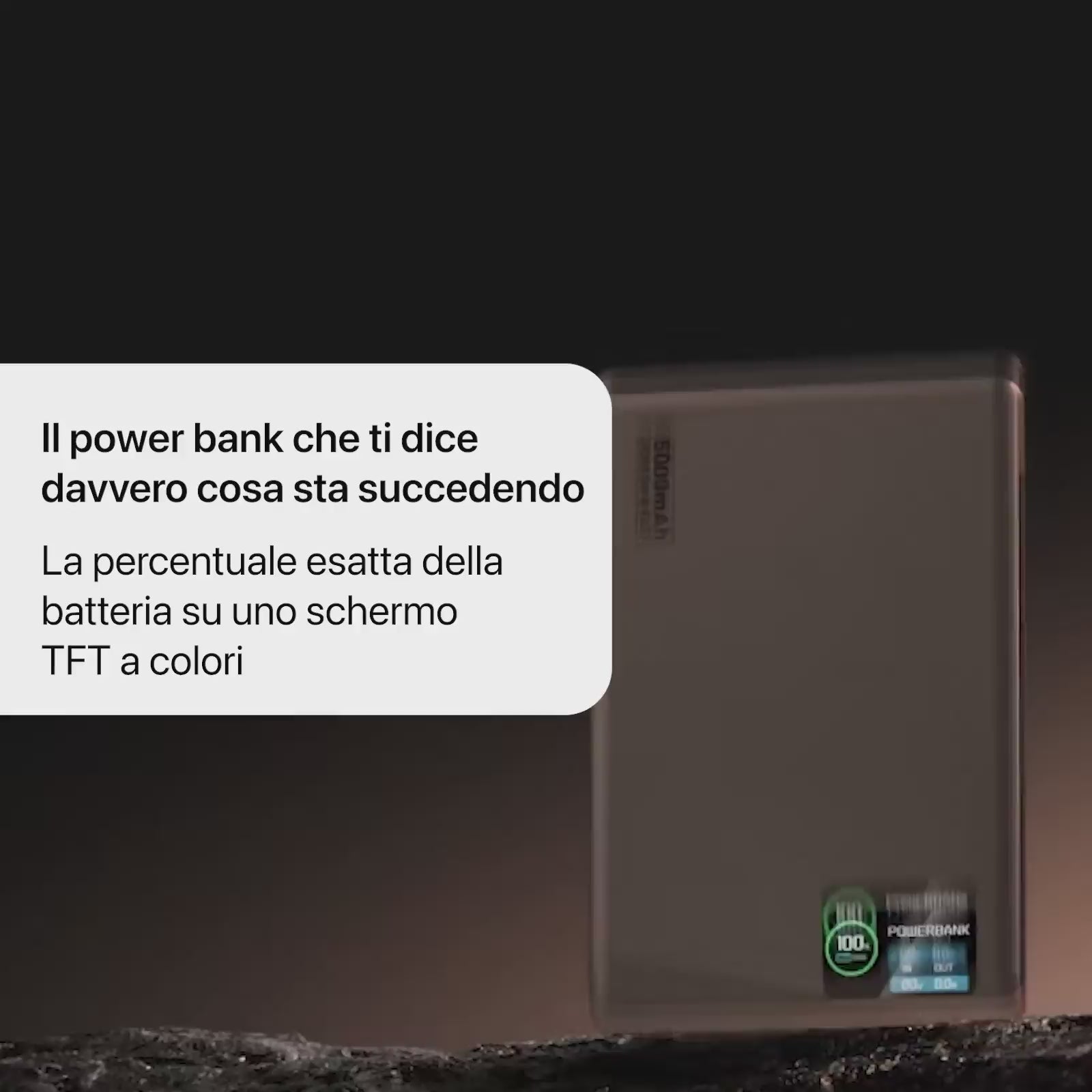 Power Bank Q2 Ultra Sottile da 22,5 W con Display
