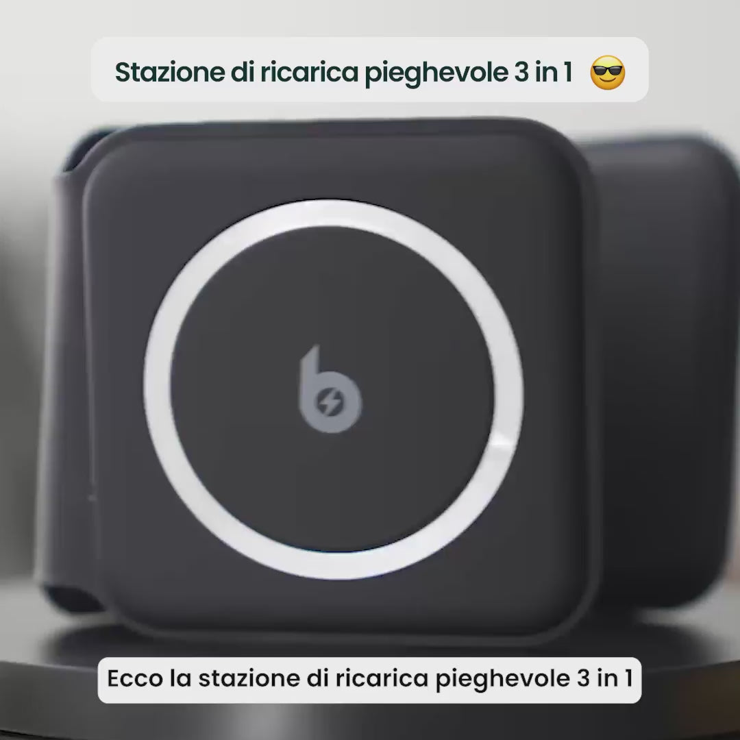 Stazione di Ricarica Pieghevole 3 in 1